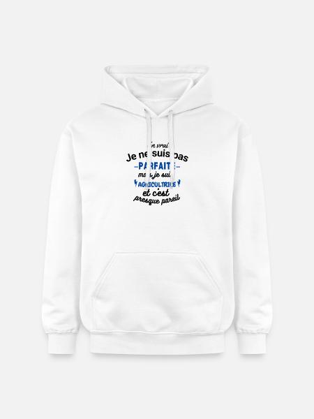 Pas parfaite mais Agricultrice - Sweat à capuche Softstyle® Gildan Unisexe - blanc