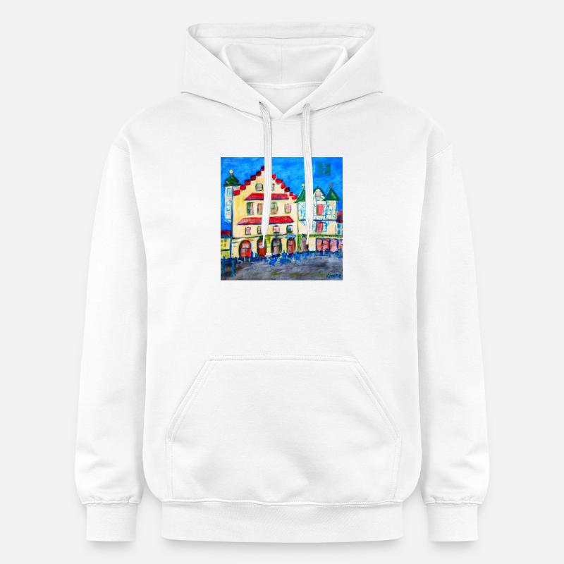 Le paysage urbain dans l’expressionnisme - Sweat à capuche Softstyle® Gildan Unisexe - blanc