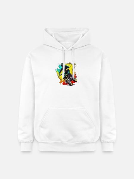 Motocross Farbexplosion - Gildan Unisex Softstyle® Midweight Hoodie - Weiß