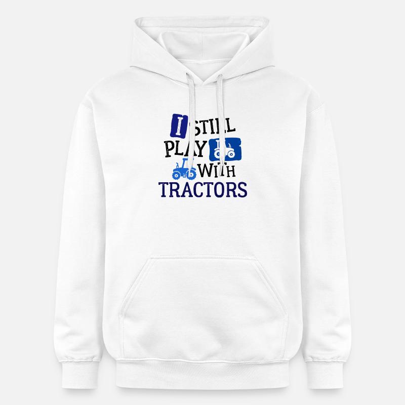 Véhicule Machines agricoles Tracteur Déclaration Tracteur - Sweat à capuche Softstyle® Gildan Unisexe - blanc