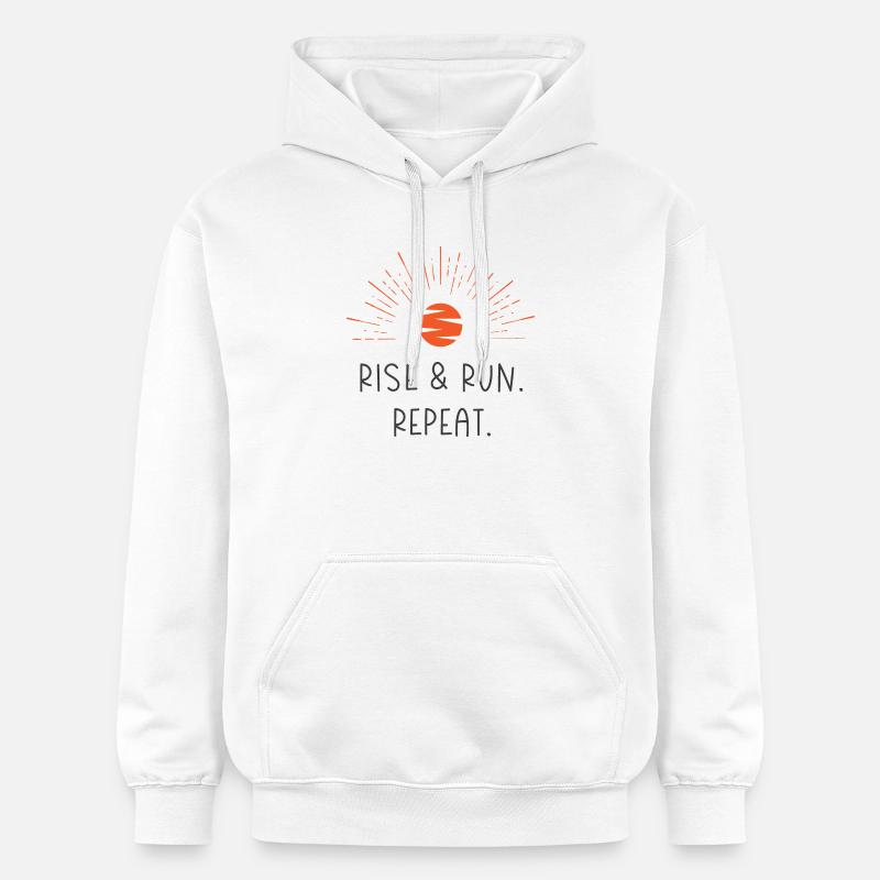 Levez-vous et courez. Répéter. - Sweat à capuche Softstyle® Gildan Unisexe - blanc