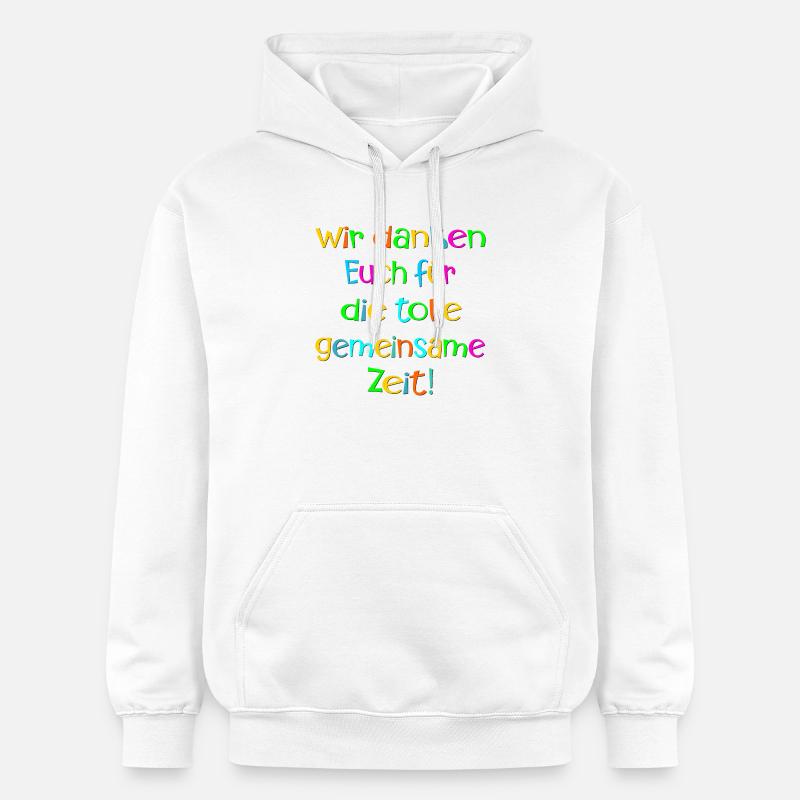 Abschiedssprüche Team - Dankbarkeit ZEIT - Gildan Unisex Softstyle® Midweight Hoodie - Weiß