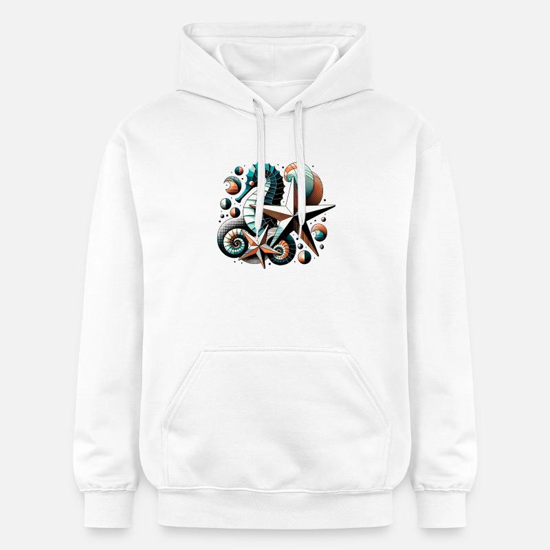 Des créatures marines élégantes - Sweat à capuche Softstyle® Gildan Unisexe - blanc