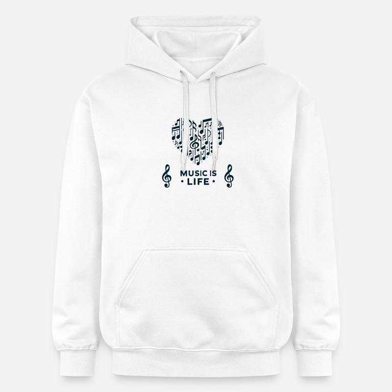 La musique, c’est la vie - Sweat à capuche Softstyle® Gildan Unisexe - blanc