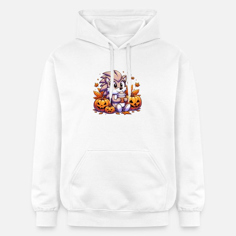 Igel trinkt Halloween - Gildan Unisex Softstyle® Midweight Hoodie - Weiß