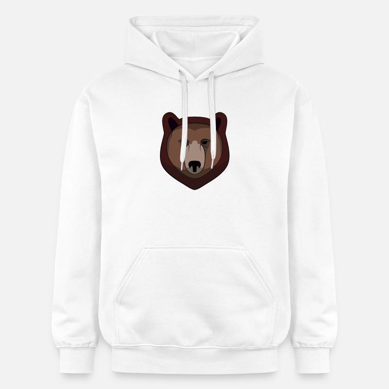 Ours - Tête d’ours - Logo - Sweat à capuche Softstyle® Gildan Unisexe - blanc