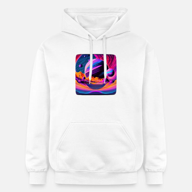 Fantaisie spatiale - Sweat à capuche Softstyle® Gildan Unisexe - blanc