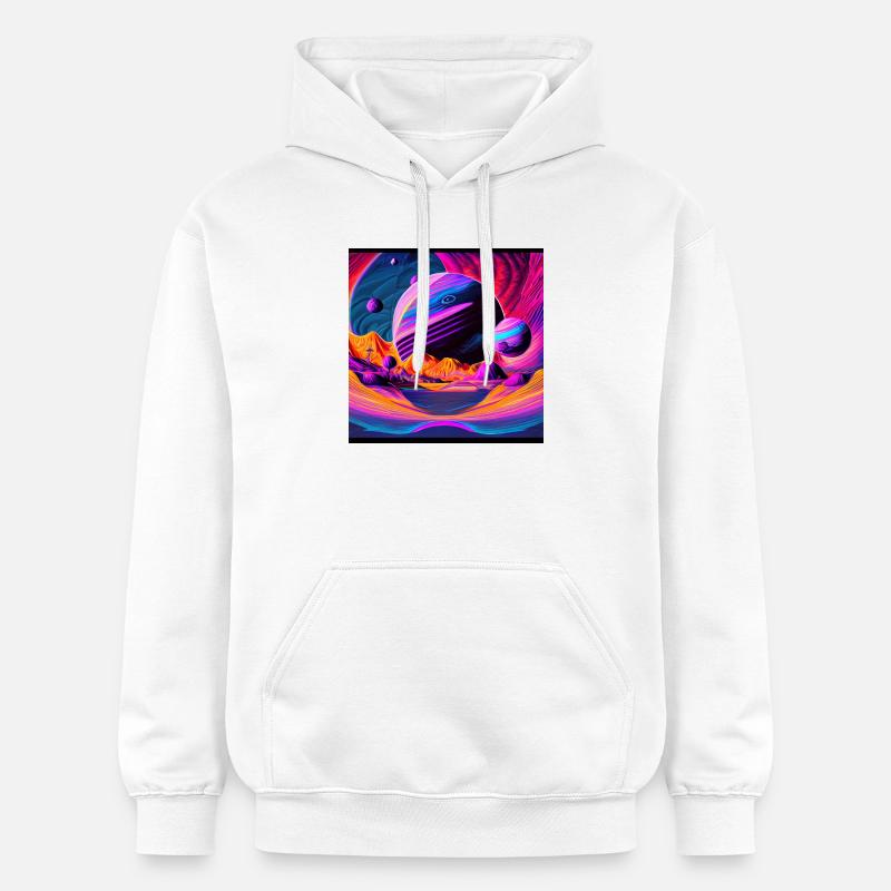 Fantaisie spatiale - Sweat à capuche Softstyle® Gildan Unisexe - blanc