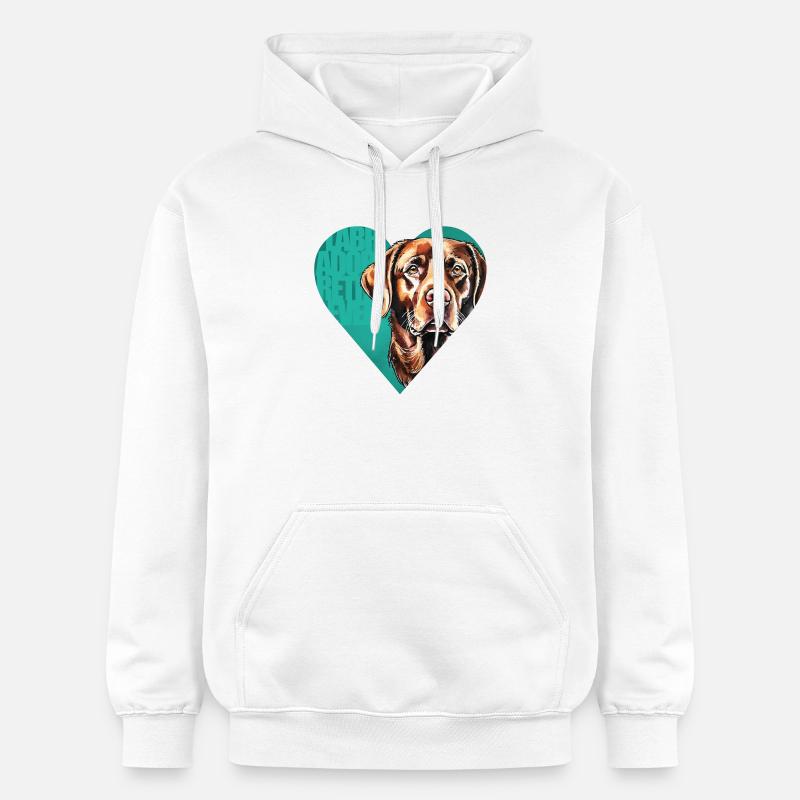 Labrador Retriever Portrait - Sweat à capuche Softstyle® Gildan Unisexe - blanc