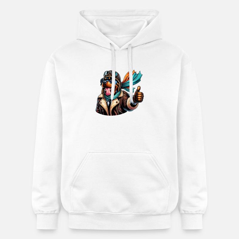 Conception du pilote Rottweiler - Sweat à capuche Softstyle® Gildan Unisexe - blanc