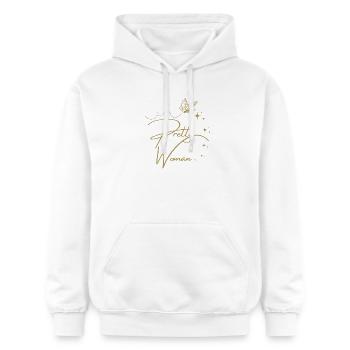 PRETTY WOMAN - Sweat à capuche Softstyle® Gildan Unisexe - blanc - Devant - Liana (172cm) & Jaron (178cm)