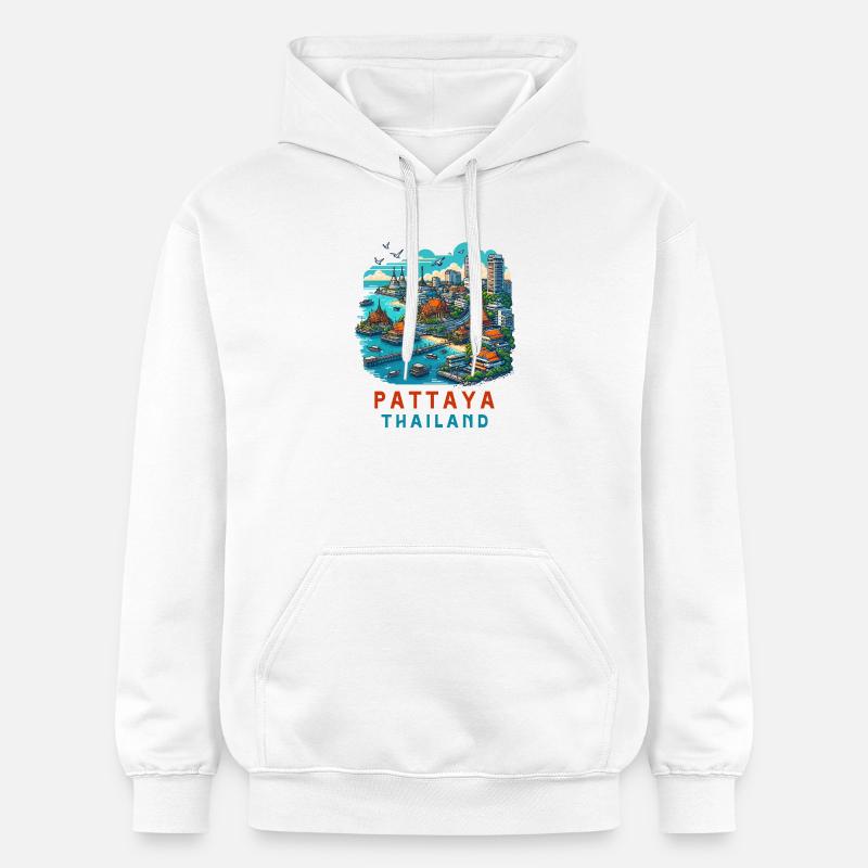 Design de Pattaya en Thaïlande - Sweat à capuche Softstyle® Gildan Unisexe - blanc