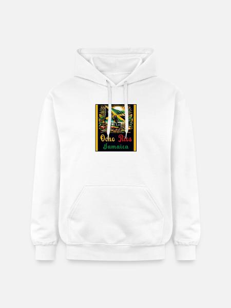 Jamaica Ocho Rios Reggae Design - Gildan Unisex Softstyle® Midweight Hoodie - white