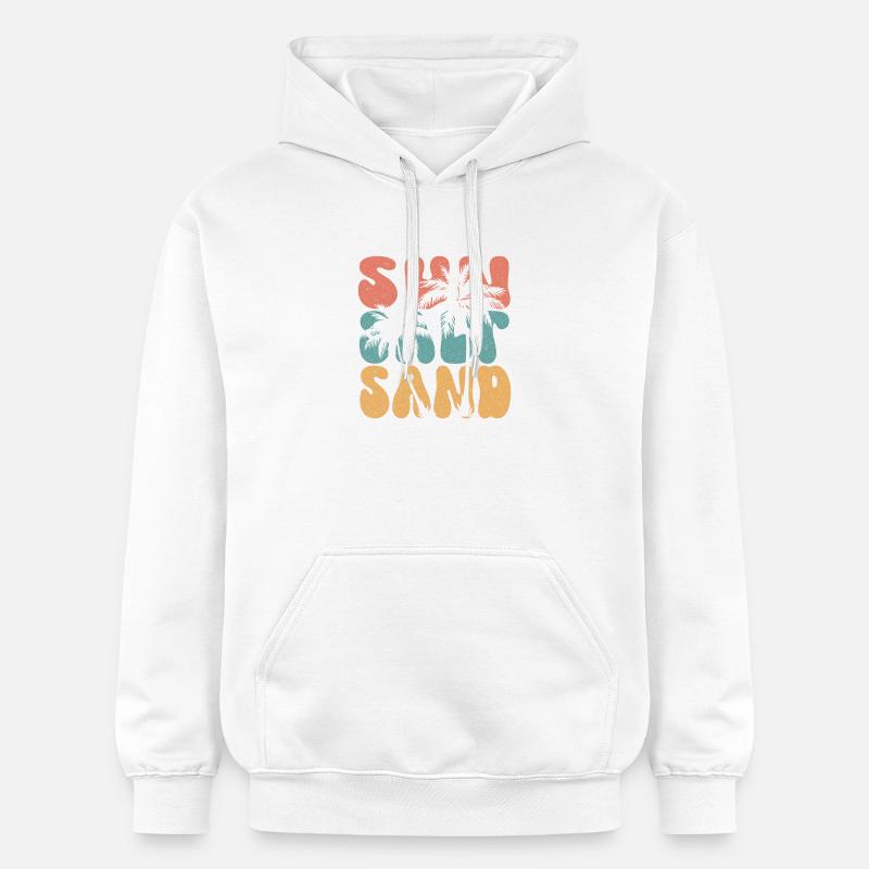 Été - Soleil, sel et sable - Sweat à capuche Softstyle® Gildan Unisexe - blanc