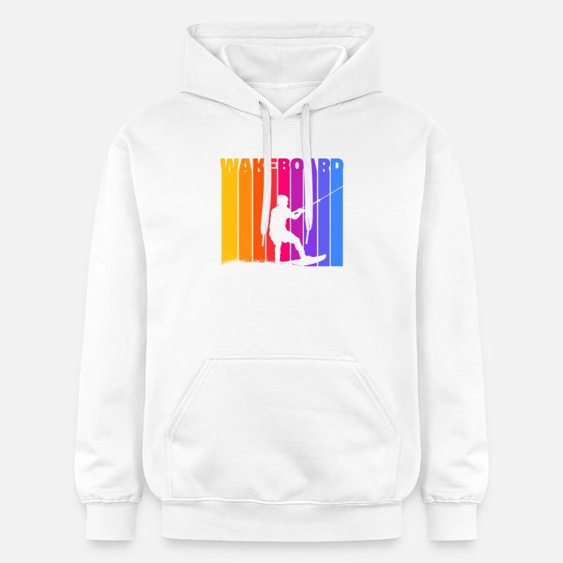 Stunt Wakeboard, Surf, Wakesurf, Surf - Sweat à capuche Softstyle® Gildan Unisexe - blanc