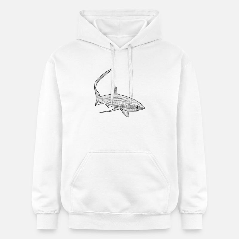 Requin renard - Sweat à capuche Softstyle® Gildan Unisexe - blanc