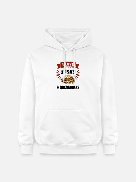 I Love Jesus And Quesadillas Mexico - Gildan Unisex Softstyle® Midweight Hoodie - white