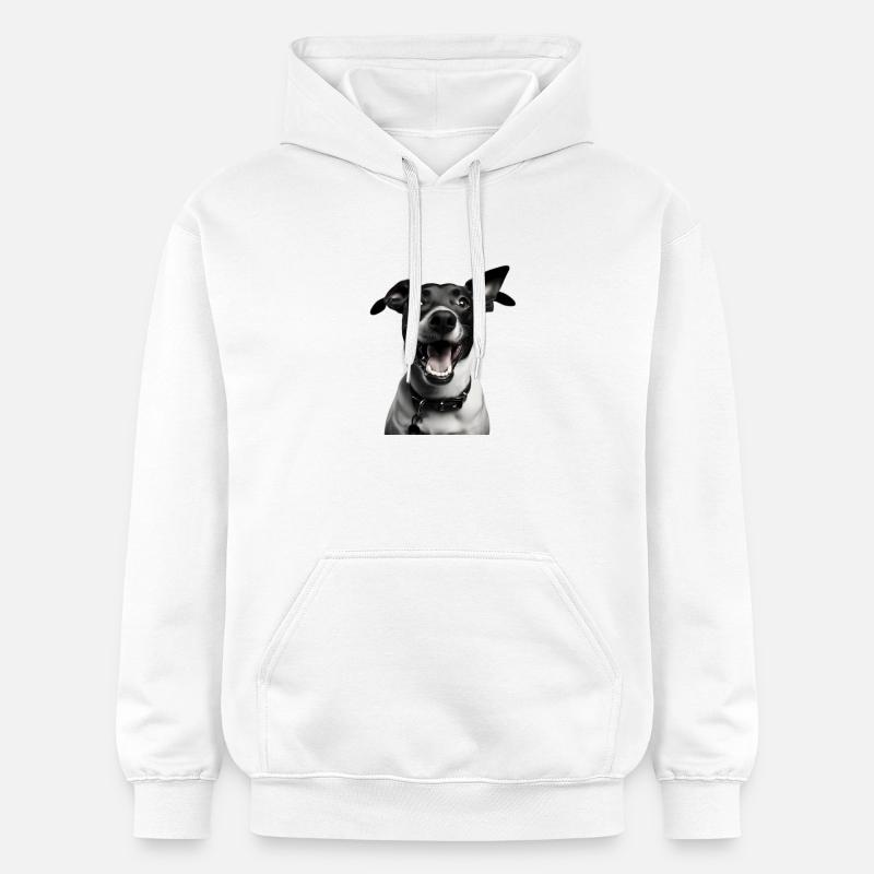 Chien Noir & Blanc - Sweat à capuche Softstyle® Gildan Unisexe - blanc