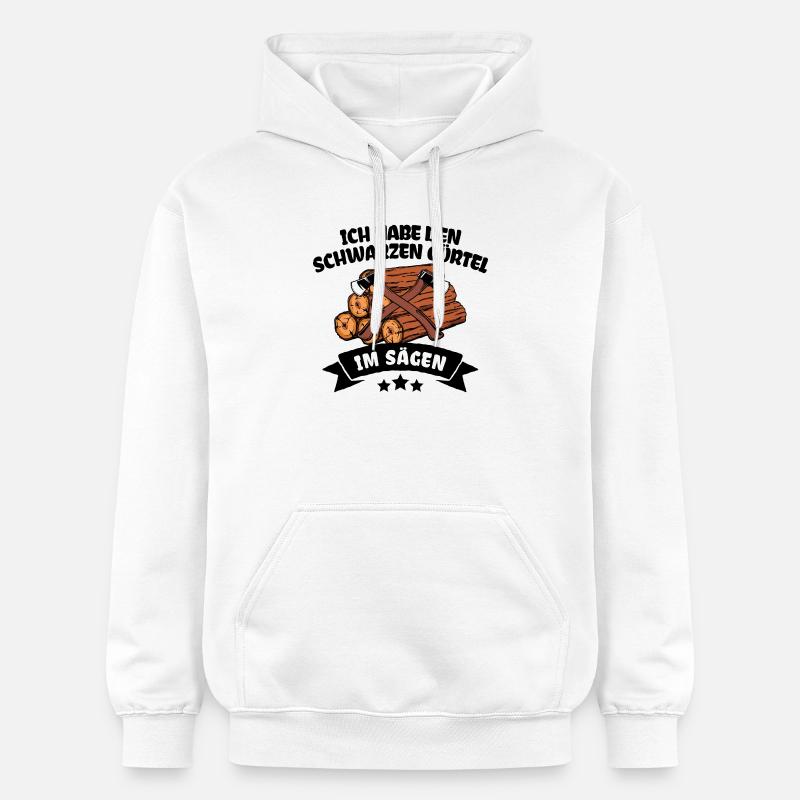 Bûcheron déclaration boiseries bois hache - Sweat à capuche Softstyle® Gildan Unisexe - blanc