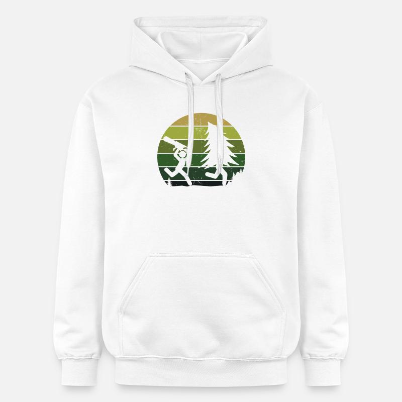 Arbre bûcheron sciure sciure bois bois - Sweat à capuche Softstyle® Gildan Unisexe - blanc