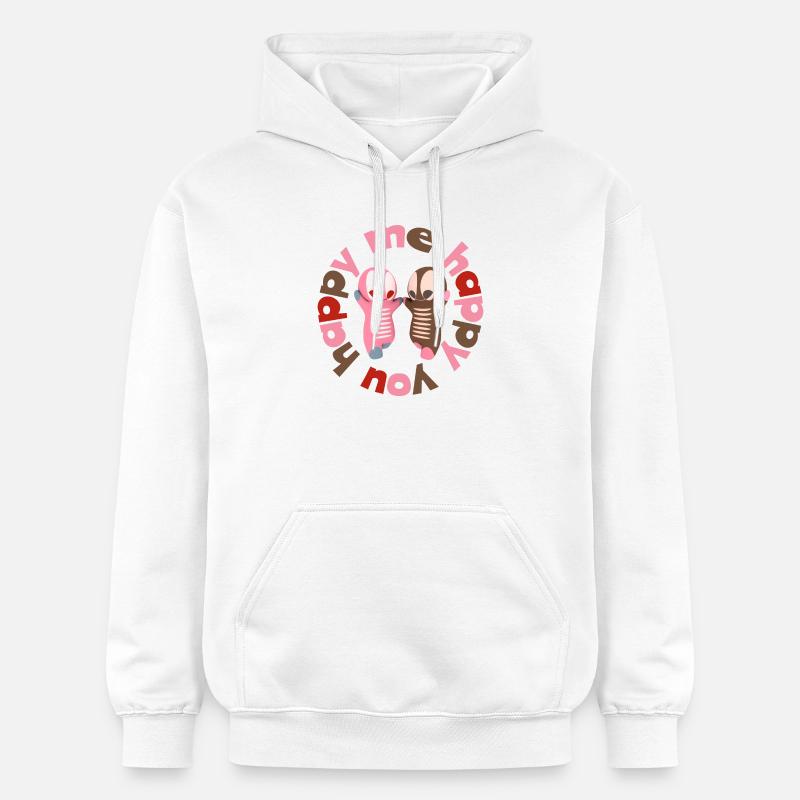 Mignonne figurine kawaii - Sweat à capuche Softstyle® Gildan Unisexe - blanc