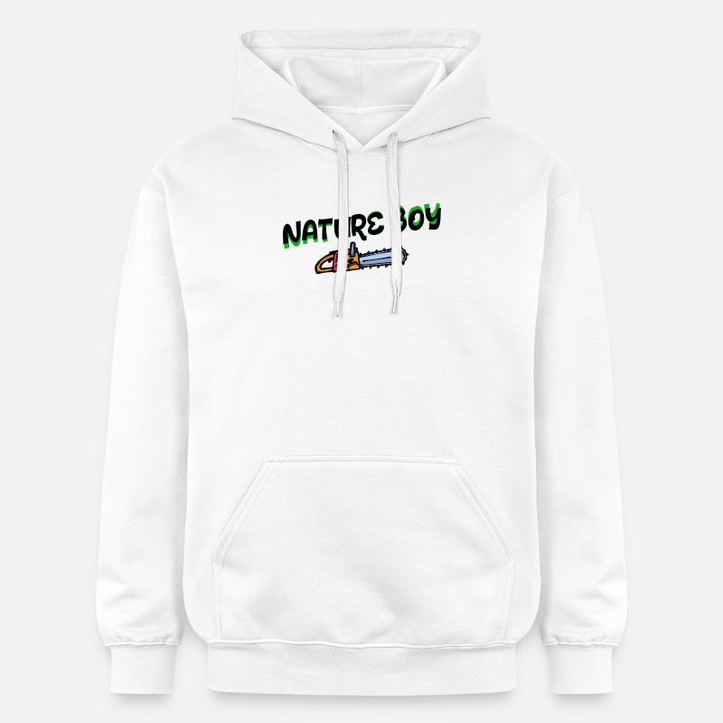 Scie déclaration bûcheron menuiserie forestier - Sweat à capuche Softstyle® Gildan Unisexe - blanc