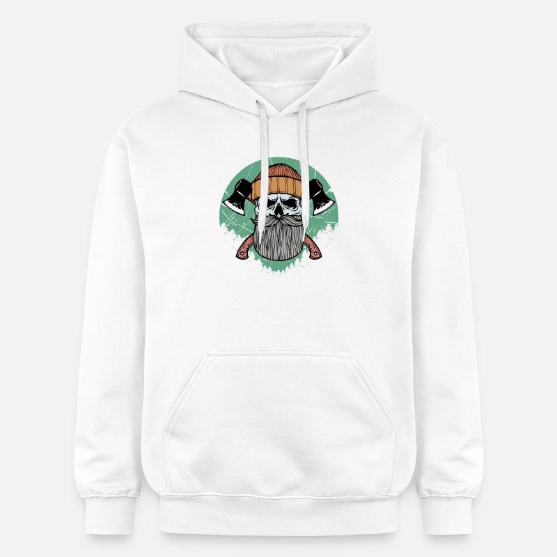 Bûcheron hache boiserie bois solide mètre - Sweat à capuche Softstyle® Gildan Unisexe - blanc