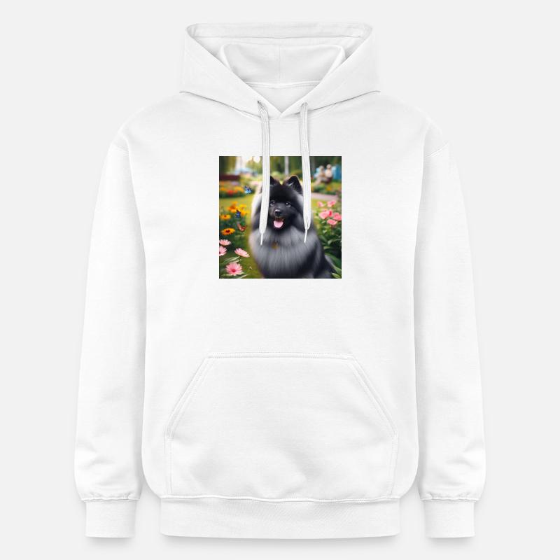 Wolspitz Keeshond - Sweat à capuche Softstyle® Gildan Unisexe - blanc