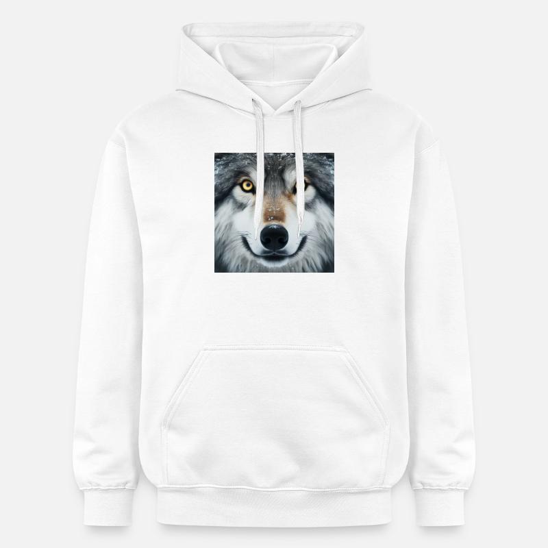 Le regard du loup - Sweat à capuche Softstyle® Gildan Unisexe - blanc
