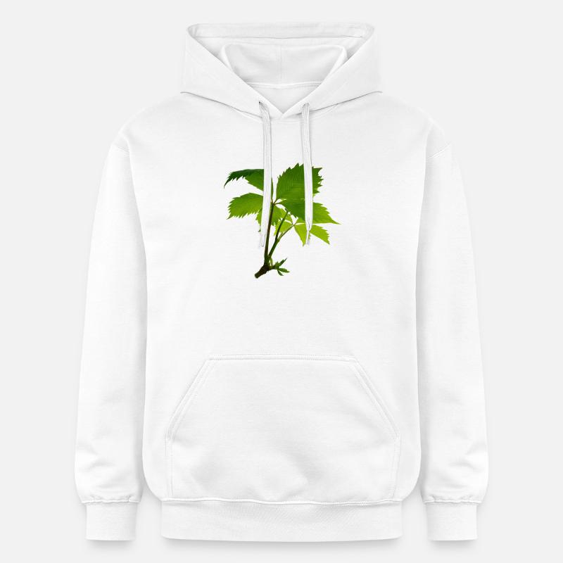 Jeune feuillage – branche verte de feuilles - Sweat à capuche Softstyle® Gildan Unisexe - blanc