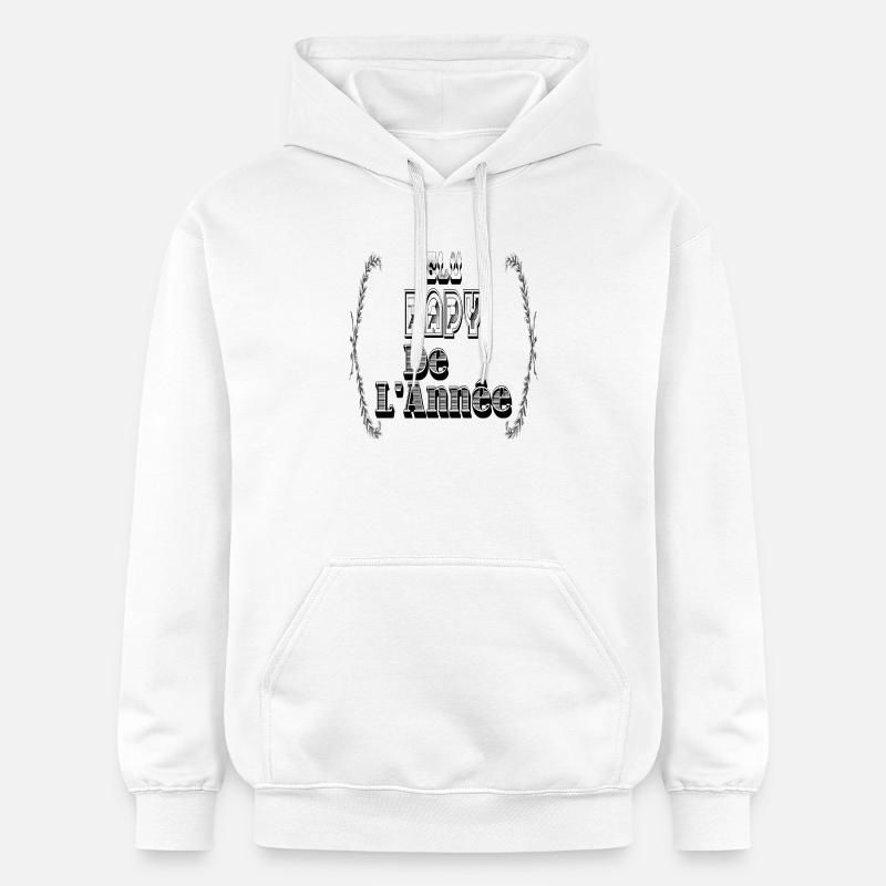 Elu Papy Année Grand Père - Sweat à capuche Softstyle® Gildan Unisexe - blanc