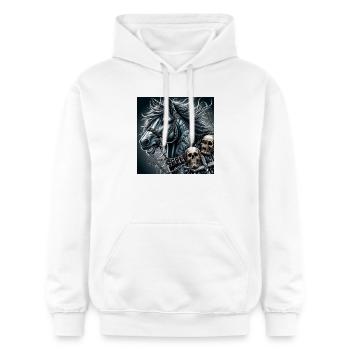 Cheval lourd - Sweat à capuche Softstyle® Gildan Unisexe - blanc - Devant - Liana (172cm) & Jaron (178cm)