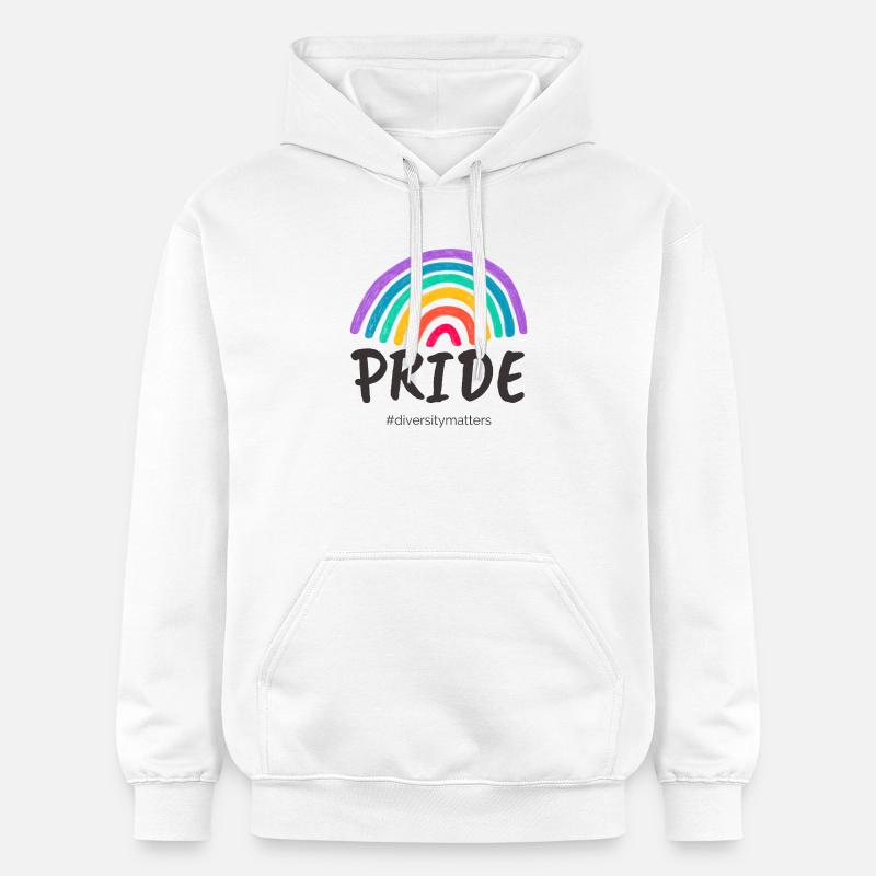 Pride noir - #diversitymatters - Sweat à capuche Softstyle® Gildan Unisexe - blanc
