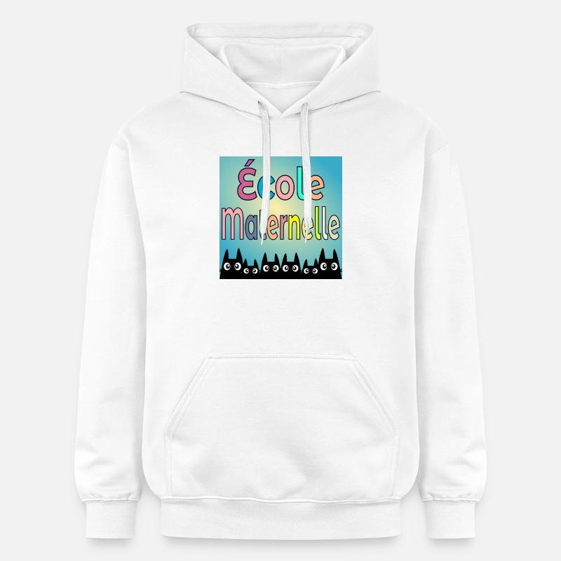 École Maternelle CHATS - Sweat à capuche Softstyle® Gildan Unisexe - blanc