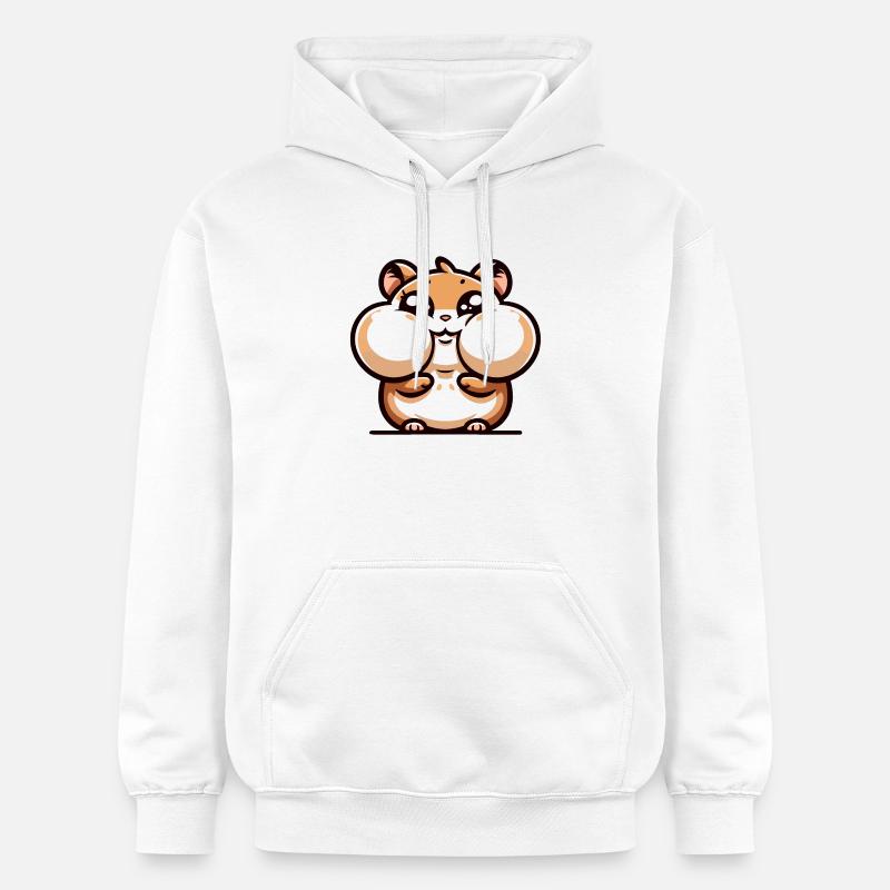 Un hamster de style dessin animé - Sweat à capuche Softstyle® Gildan Unisexe - blanc