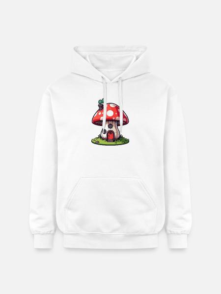 Enchanted Shroom Home: The Fungal Abode - Gildan Unisex Softstyle® Midweight Hoodie - white