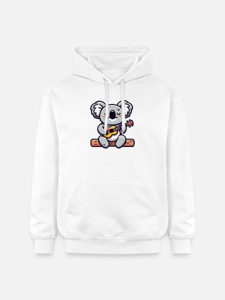 Koala Chords: Der Eukalyptus-Melodiker - Gildan Unisex Softstyle® Midweight Hoodie - Weiß