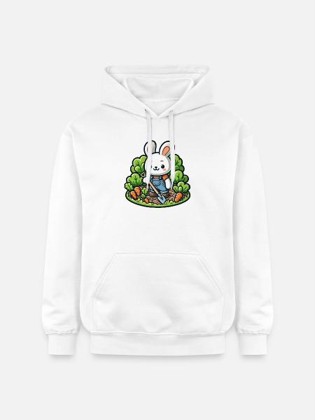 Erntetrichter: Der Gartenhase - Gildan Unisex Softstyle® Midweight Hoodie - Weiß