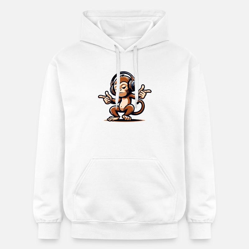 Le maître du mélange Monkey - Sweat à capuche Softstyle® Gildan Unisexe - blanc