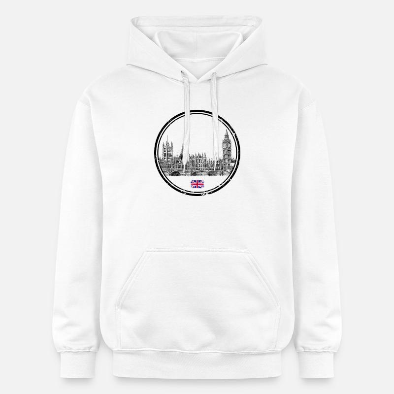 Minuscule Union Jack Accent sur Noir - Sweat à capuche Softstyle® Gildan Unisexe - blanc