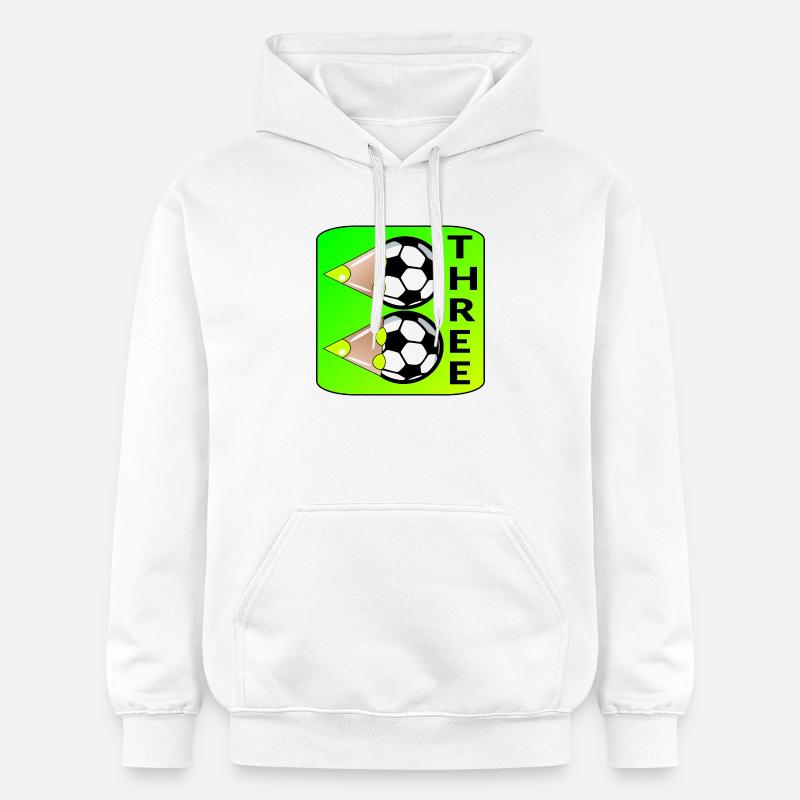 3e anniversaire - Soccer THREE - Sweat à capuche Softstyle® Gildan Unisexe - blanc