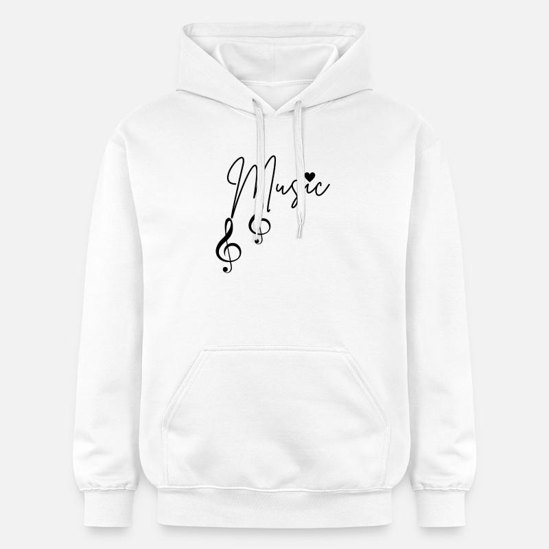 Notes de musique - Sweat à capuche Softstyle® Gildan Unisexe - blanc