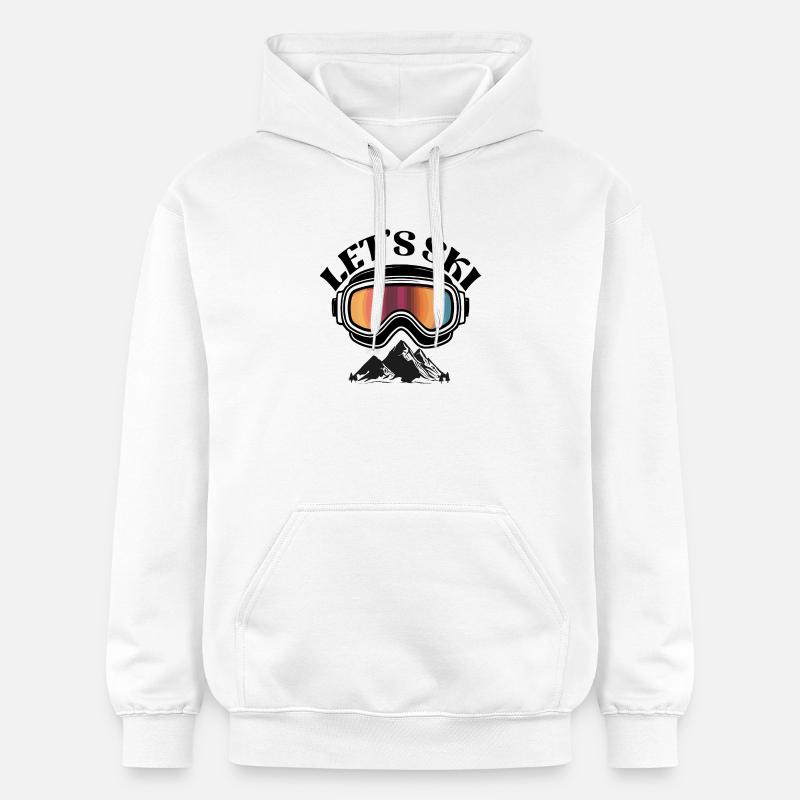 Rétro Let’s Ski - Sweat à capuche Softstyle® Gildan Unisexe - blanc