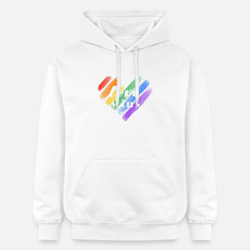 Liebe gewinnt – Regenbogenfarben - Gildan Unisex Softstyle® Midweight Hoodie - Weiß