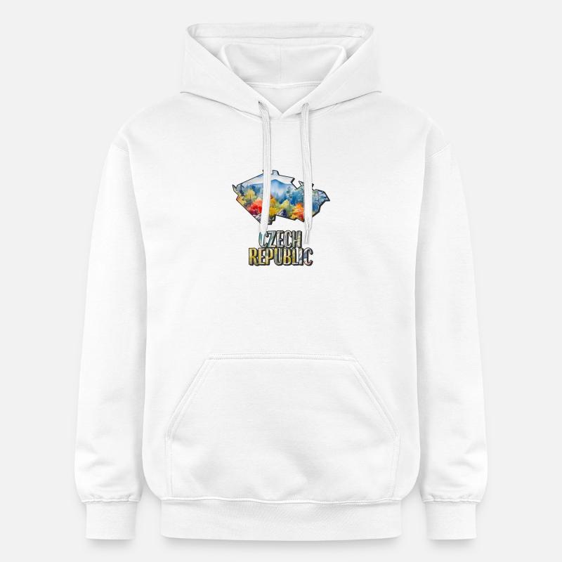 Carte à l’aquarelle République tchèque - Sweat à capuche Softstyle® Gildan Unisexe - blanc