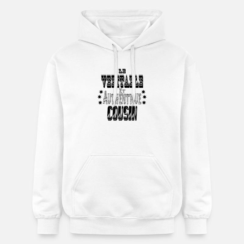 Le Véritable et Authentique Cousin - Sweat à capuche Softstyle® Gildan Unisexe - blanc