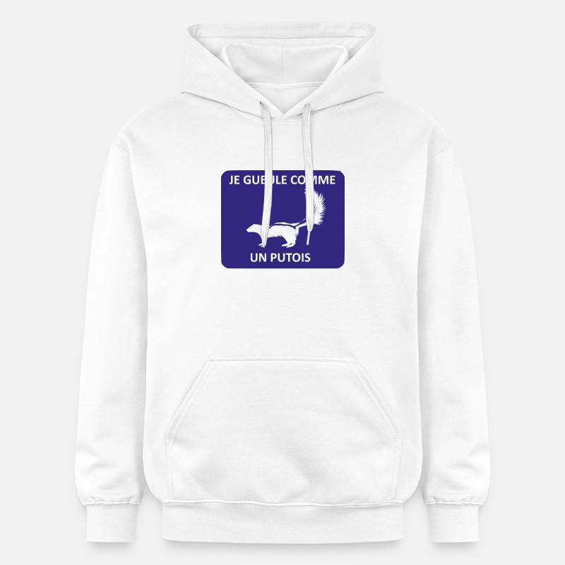 Je gueule comme un putois - Sweat à capuche Softstyle® Gildan Unisexe - blanc