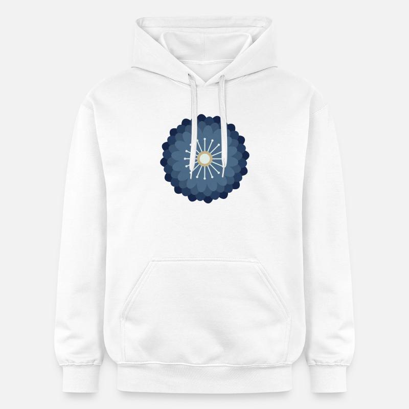 Crème bleue et fleur d’or - Sweat à capuche Softstyle® Gildan Unisexe - blanc