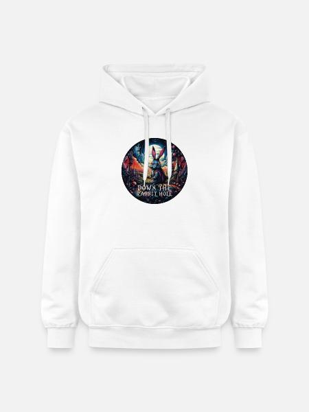 Kanin Alice i Eventyrland Ned i kaninhullet - Gildan Softstyle® Midweight unisex-hoodie - hvid