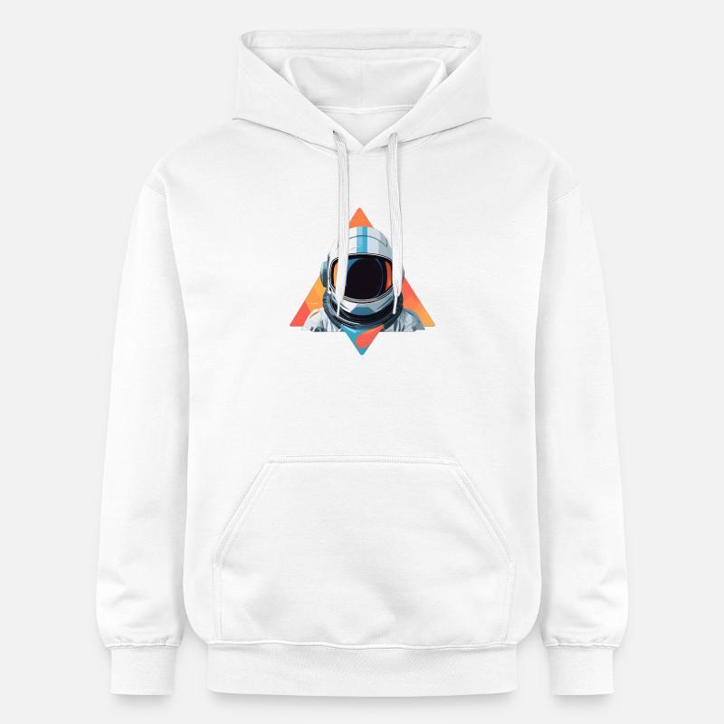 Aventure Spatiale avec Astronaute Futuriste - Sweat à capuche Softstyle® Gildan Unisexe - blanc